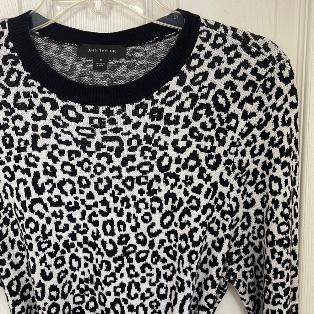 Black and White Leopard Dress Ann Taylor
